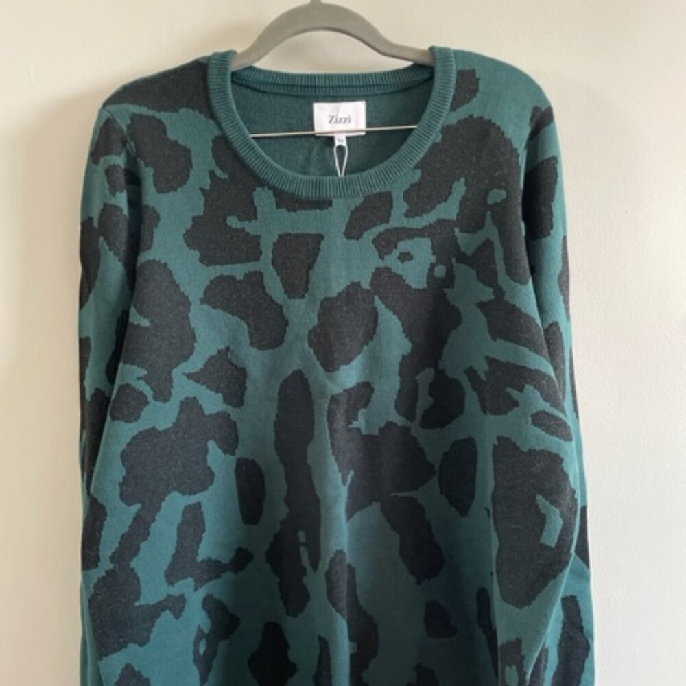 NWT Plus Size Zizzi Sweater - Green and Black